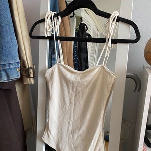 FINAL SALE Abercrombie & Fitch Ribbed Tie Straps Bodysuit